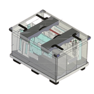 Transport containers for control panels as large load carriers Load carriers Special load carriers for mechanical and electrical engineering Drawing wi-sales GmbH